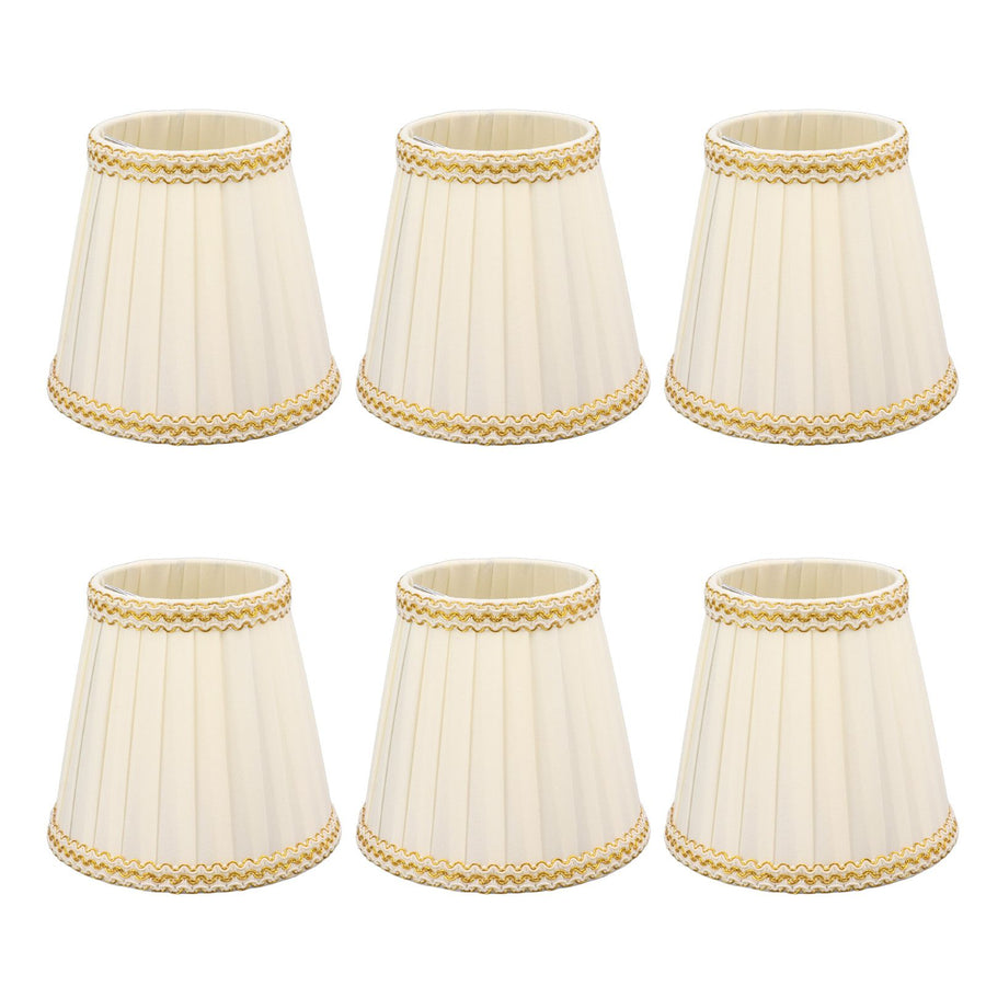 6Pcs Small Lamp Shade Clip On Drum Lampshade Cloth for Chandelier Candle Bulbs Lighting Accessories