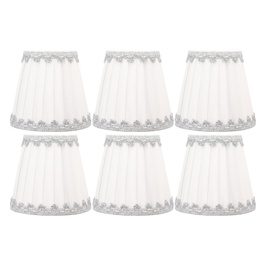 6Pcs Cloth Lampshade Modern Simple Candle Chandelier Light Shade Table Lampshade for Living Room