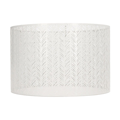 Drum Lamp Shade E27 E14 Clip Fir Leaf Shape Hollow Out Metal Decorative Lampshade Cover for Table Wall Ceiling Lamp White
