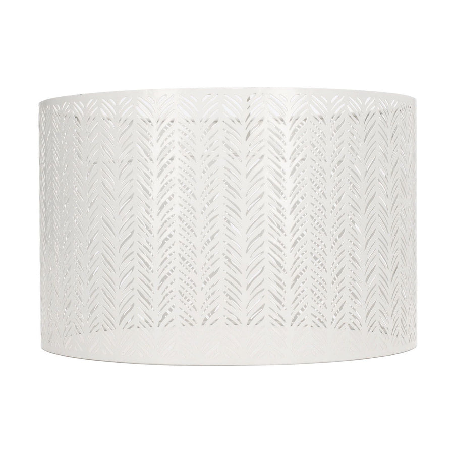 Drum Lamp Shade E27 E14 Clip Fir Leaf Shape Hollow Out Metal Decorative Lampshade Cover for Table Wall Ceiling Lamp White