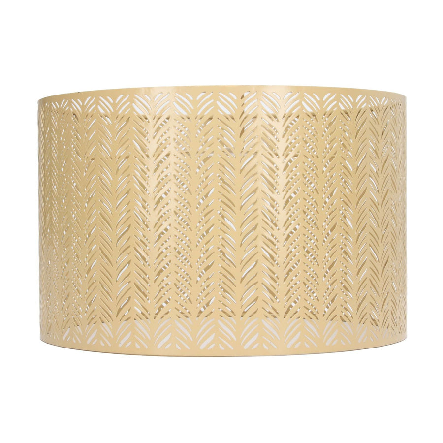 Drum Lamp Shade E27 E14 Clip Fir Leaf Shape Hollow Out Metal Decorative Lampshade Cover for Table Wall Ceiling Lamp Gold