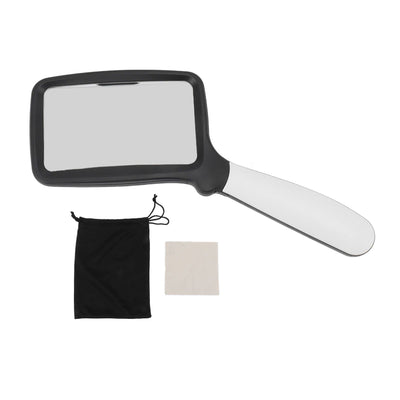 Folding Handheld Magnifying Glass with Light 5 LEDs 3X Large Rectangle Reading Magnifier with Dimmable LED for Seniors