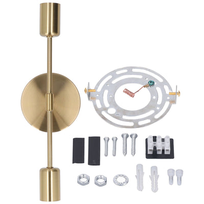 Double Wall Light Base E27 E26 Rust Proof Vintage Wall Lamp Bulb Holder for Living Room Bathroom Gold 85‑265V