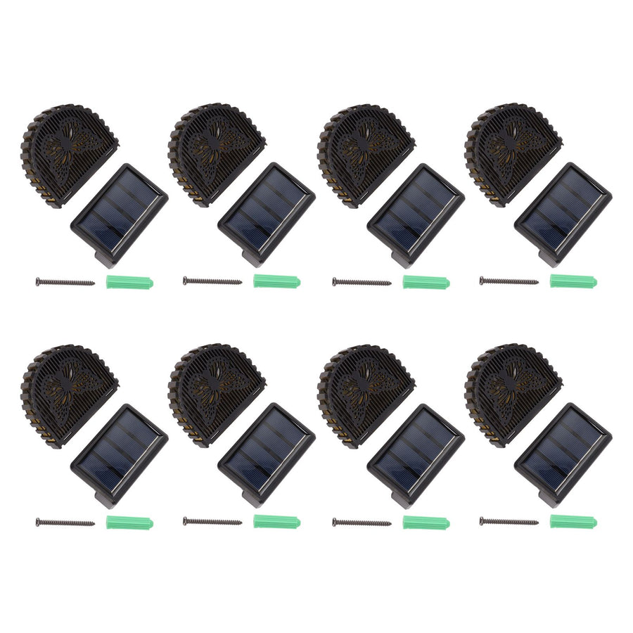 8 Sets Solar Panel Lamp LED Decorative Wall Light for Outdoor Courtyard Terrace Built in Battery