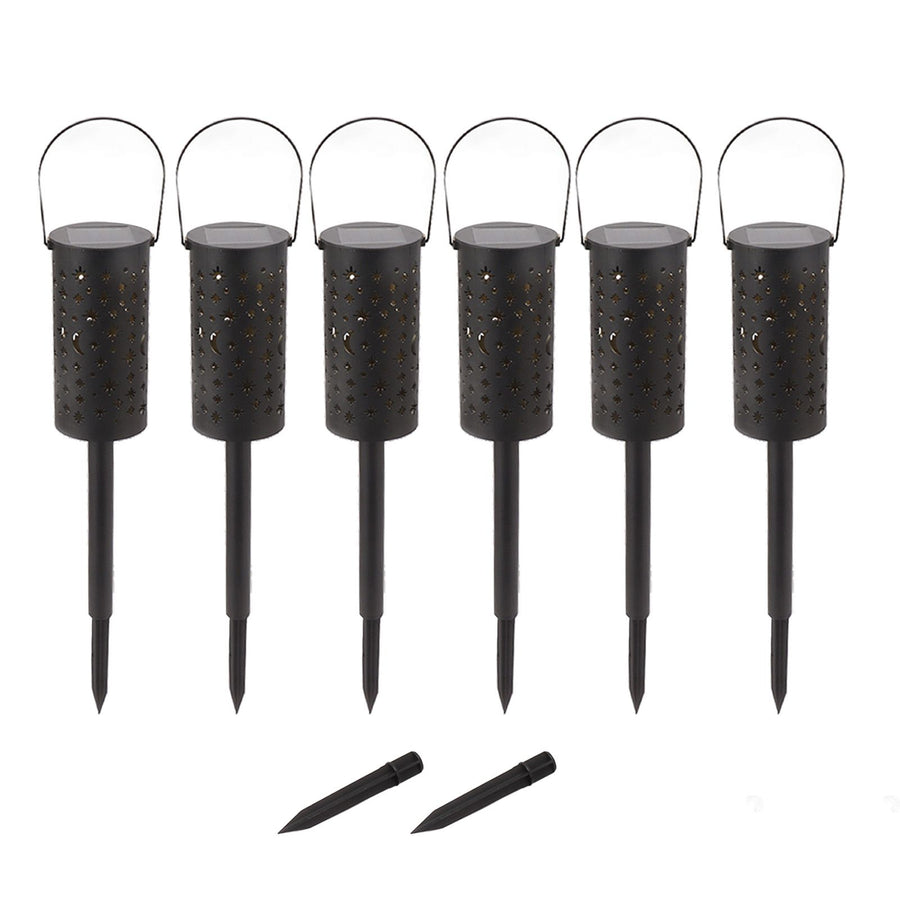 6 Sets LED Solar Garden Lamp Waterproof Light for Landscape Star Moon Ground Plug Lamp for Outdoor Lawn Patio Walkway