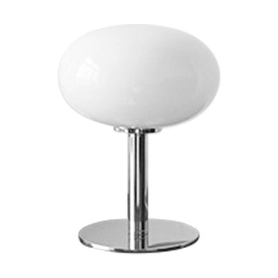 Bedside Table Lamp Iron Base Cute Shape Simple Modern Elegant Nightstand Lamp for Home Button Switch White