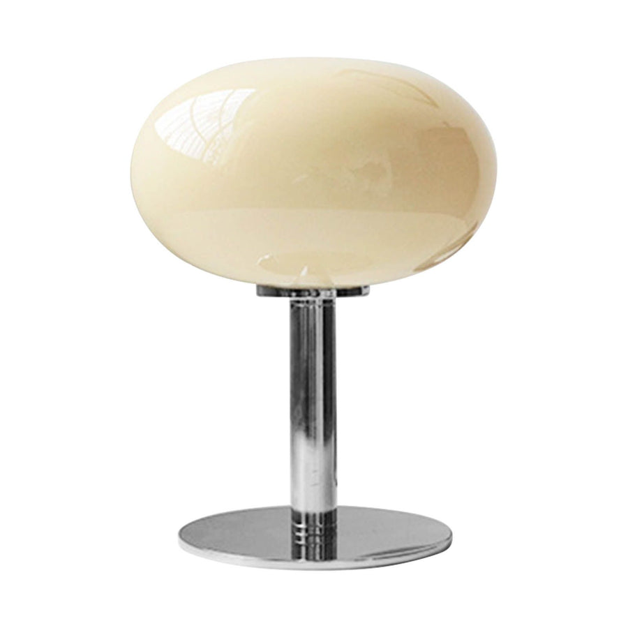 Bedside Table Lamp Iron Base Cute Shape Simple Modern Elegant Nightstand Lamp for Home Button Switch Beige