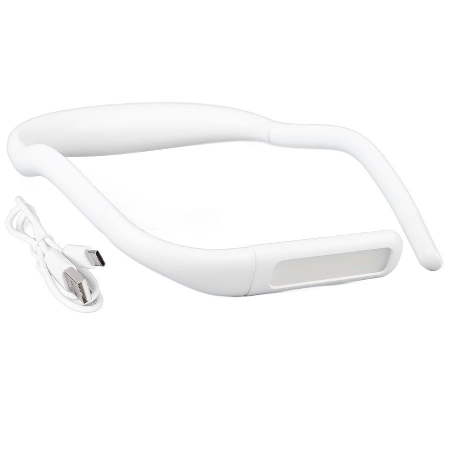 Neck Reading Light Color Brightness Adjustable Flexible Hands Free LED Book Light for Camping Repairing White