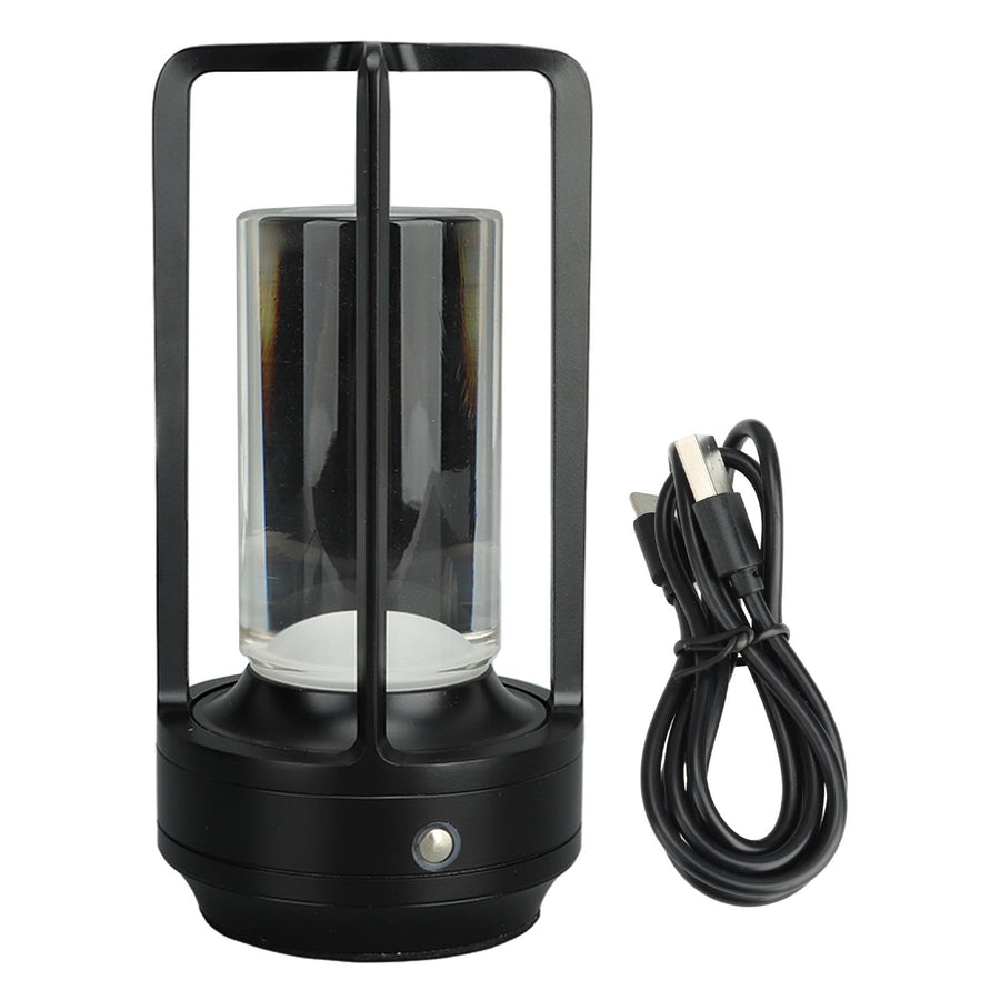 Cordless Table Lamp 3 Colors Stepless Dimming LED Table Lamp Rechargeable Touch Lamp Bedside Nightstand Lamp Black