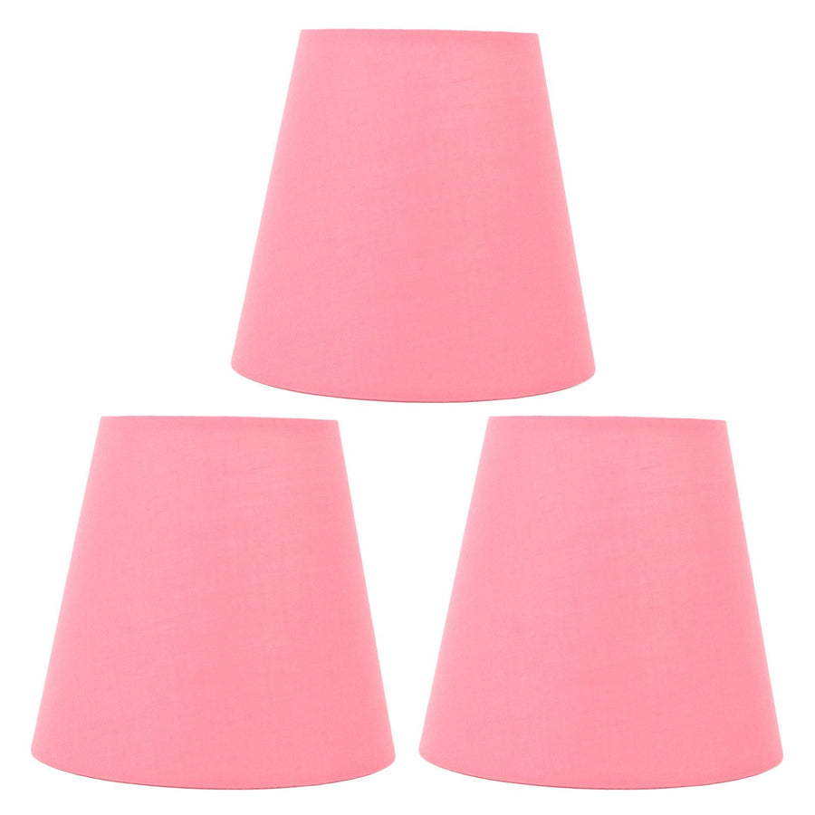 3pcs Cloth Fabric Lampshade Innovative E14 Intervention Type Modern Fabric Lampshade Dust Cover for Bedroom Bedside Pink
