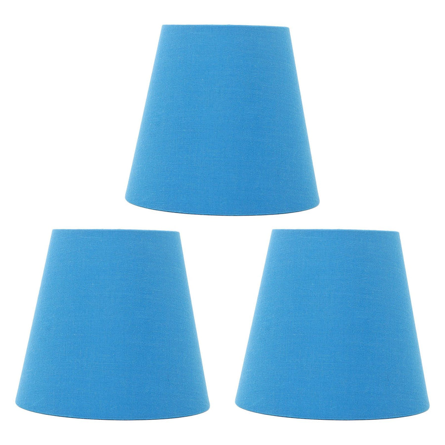 3pcs Cloth Fabric Lampshade Innovative E14 Intervention Type Modern Fabric Lampshade Dust Cover for Bedroom Bedside Retro Blue