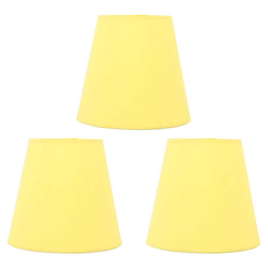 3pcs Cloth Fabric Lampshade Innovative E14 Intervention Type Modern Fabric Lampshade Dust Cover for Bedroom Bedside Yellow