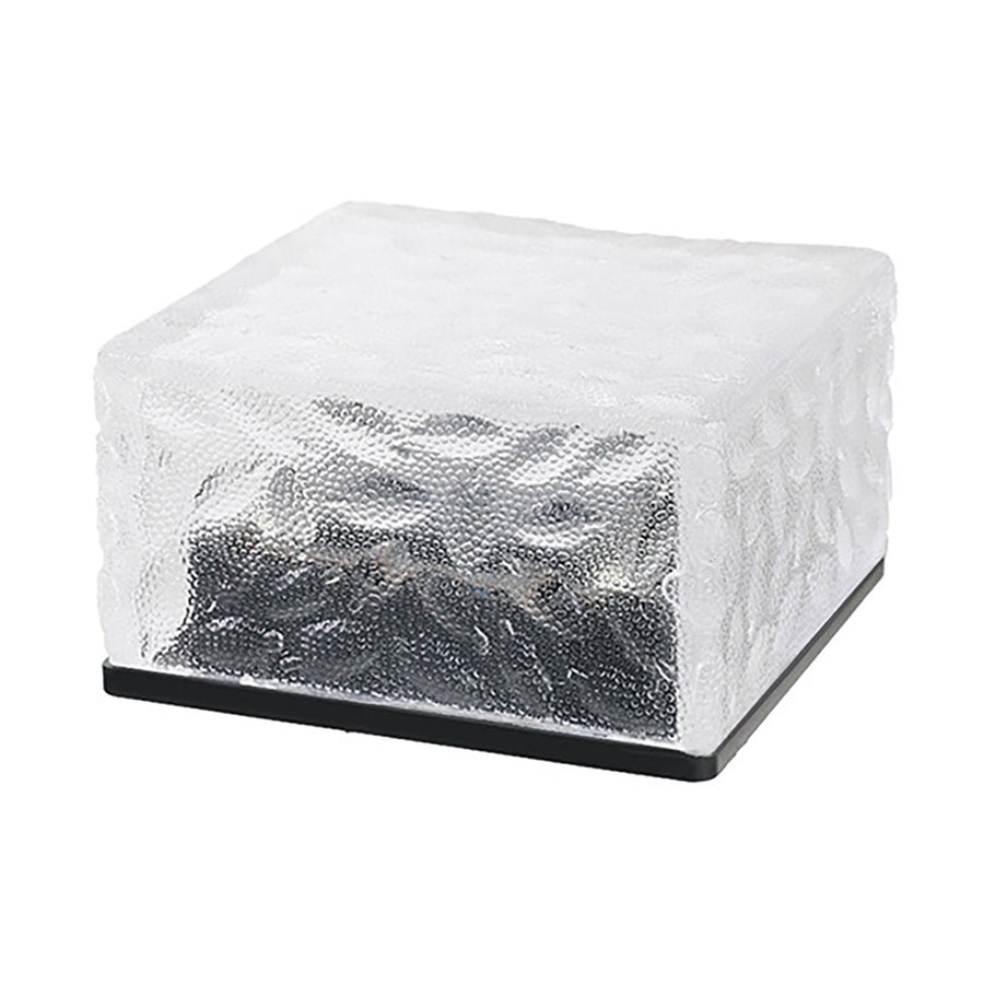 Solar Glass Brick Light ABS LED Waterproof In Ground Buried Ice Brick Landscape Lamp for Outdoor Yard Garden Lawn Blue Light