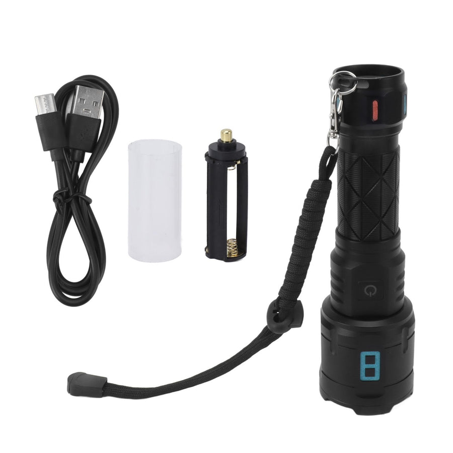 Rechargeable LED Flashlights 10000LM 5 Modes Super Bright Waterproof Flashlights with Fluorescent Strip for Emergency