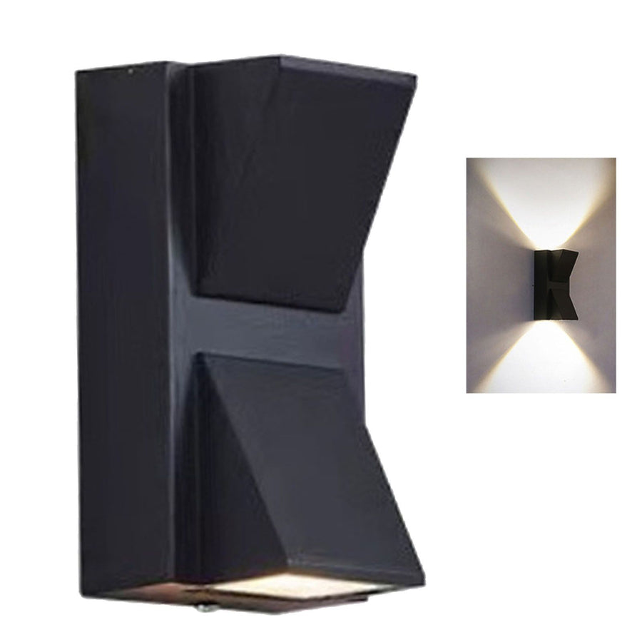 Outdoor Wall Light Plastic Housings Dual Head Exterior Wall Lamp with Up and Down Sconces 6000k White Light