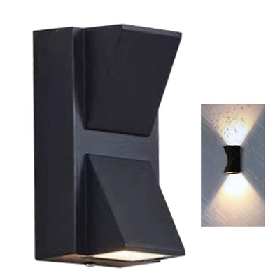 Outdoor Wall Light Plastic Housings Dual Head Exterior Wall Lamp with Up and Down Sconces 3000k Warm Light