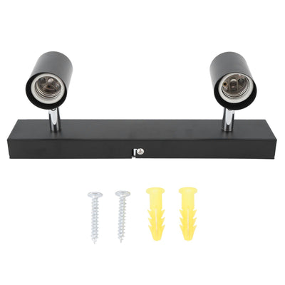 LED Track Light Two Bulb Fixed Rail with Rotating Heads Ceiling Track Light Fixtures for Kitchen Cabinet Hall