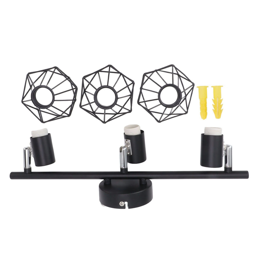 3 Light Track Lighting Kit Rotatable Heads Matte Black Finish Modern Fashionable Ceiling Spotlight 85‑265V