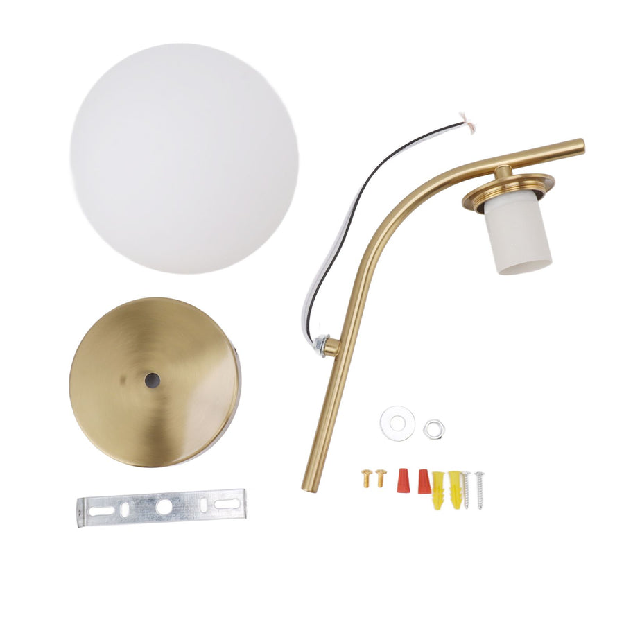 Glass Wall Sconce Indoor Wall Sconce Golden E27 E26 Wall Lamp Holder 85‑265V for Bedroom