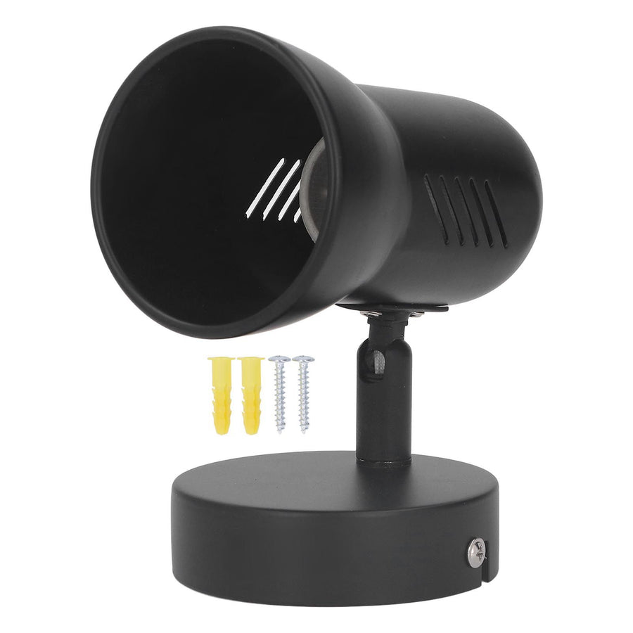 Wall Light Bulb Holder E26 Rotatable Matte Black Easy Installation Wall Mounted Bulb Socket for Bedroom Office 85‑265V