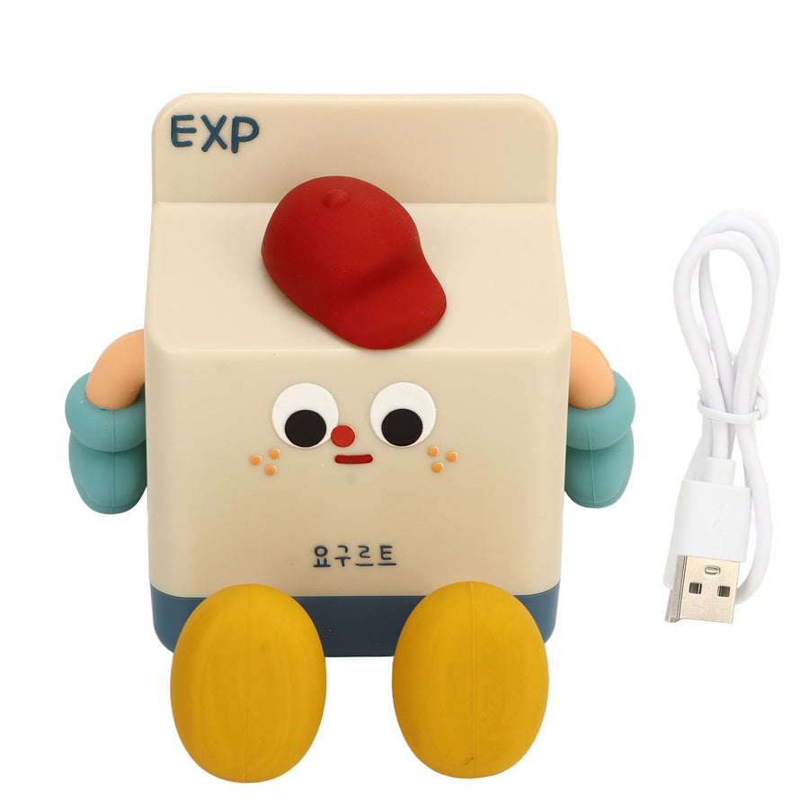 Milk Box Night Lamp Rechargeable LED Night Light Timing Bedside Light for Home Bedroom