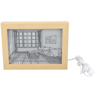 LED Light Painting USB Plug 3 Light Modes Brightness Adjustable LED Decorative Light Painting Bedside Picture S