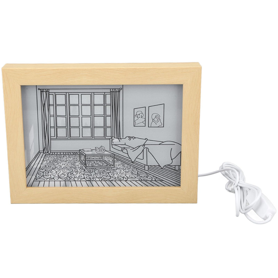 LED Light Painting USB Plug 3 Light Modes Brightness Adjustable LED Decorative Light Painting Bedside Picture S