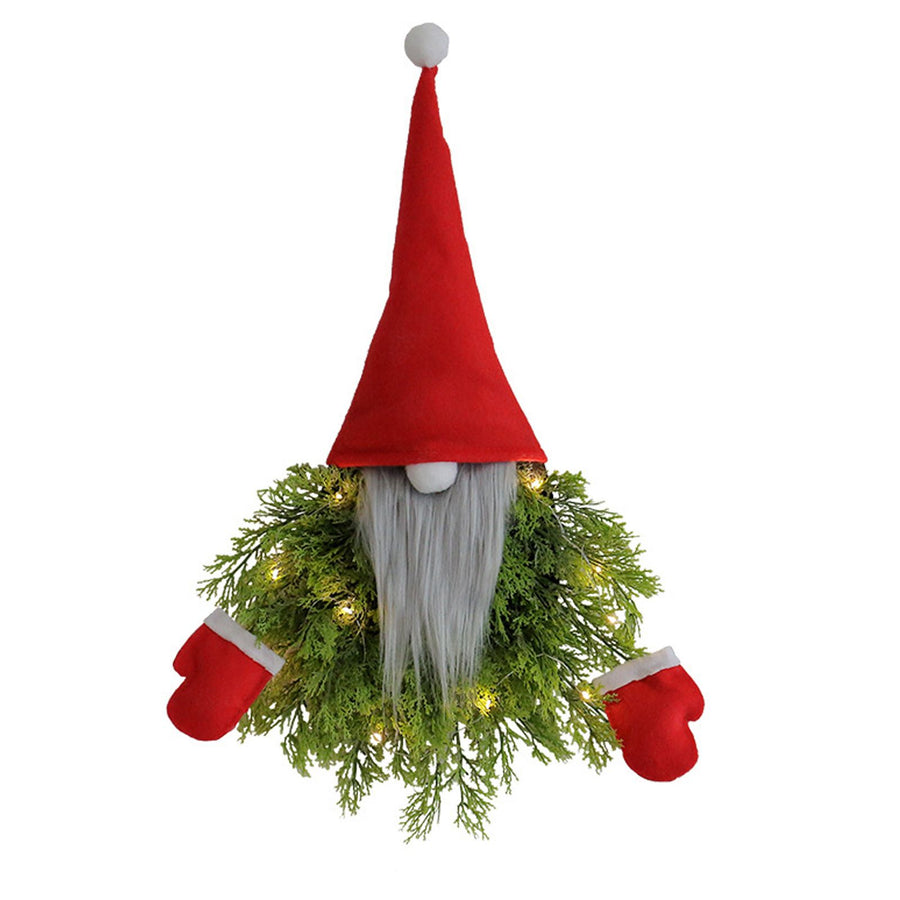 Luminous Faceless Santa Claus Christmas Wreath Door Hanging Restaurant Bar Wall Hanging Christmas Decoration