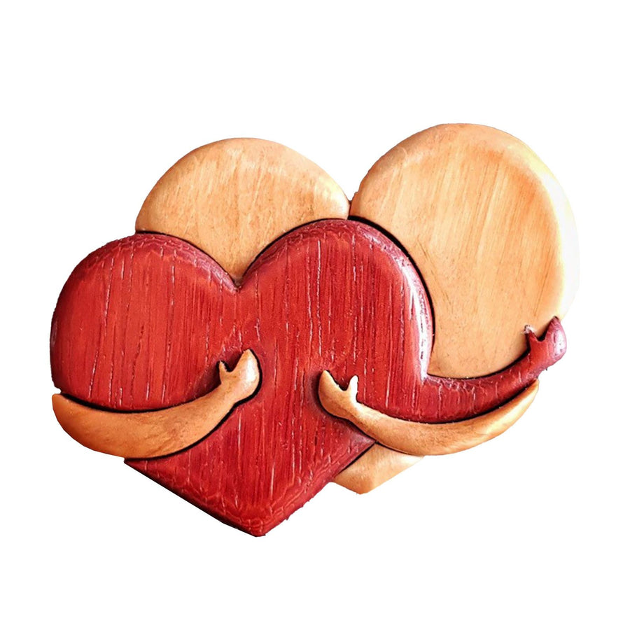 Wooden Heart Decorative Ornament Heart Shaped Craft Pendant Gift For Mother's Day Valentine's Day