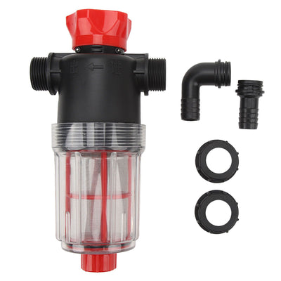 Water Pump Strainer Filter with 60 Mesh Stainless Steel Filter Screen High Flow Pipeline Filter Transparent Design 19mm Interface ( G3/4 Pipe)
