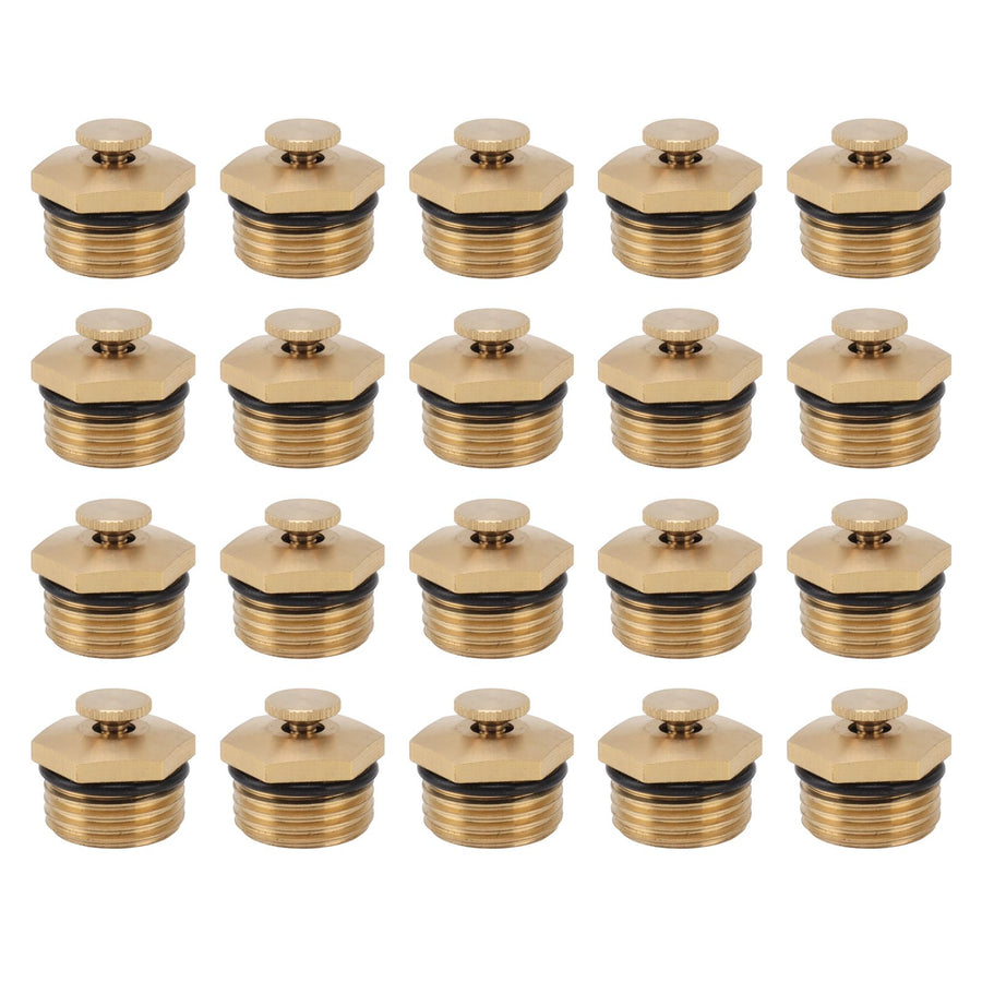 20PCS Brass Misting Nozzles 1/2 Inch Adjustable Dust Removal Cooling Atomizers Nozzles for Lawn Garden