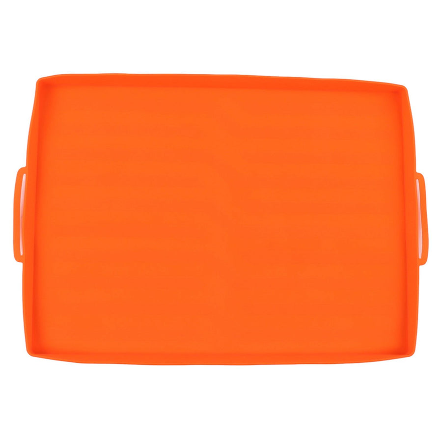 Griddle Mat Silicone Grill Cover Protective Grill Cover BBQ Grill Mat for Outdoor Cooking 22in Orange Handle