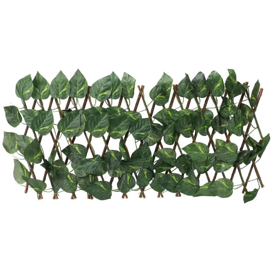 Artificial Hedges Fence Simulation Expandable Sun Protection Waterproof Artificial Topiary Hedge Plant for Garden Epipremnum Aureum Leaves