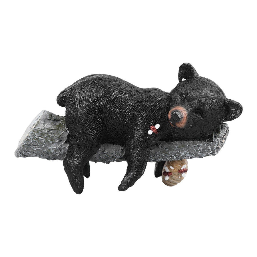 Black Bear Figurine Resin Funny Cute Exquisite Animal Art Statue for Garden Yard Decoration