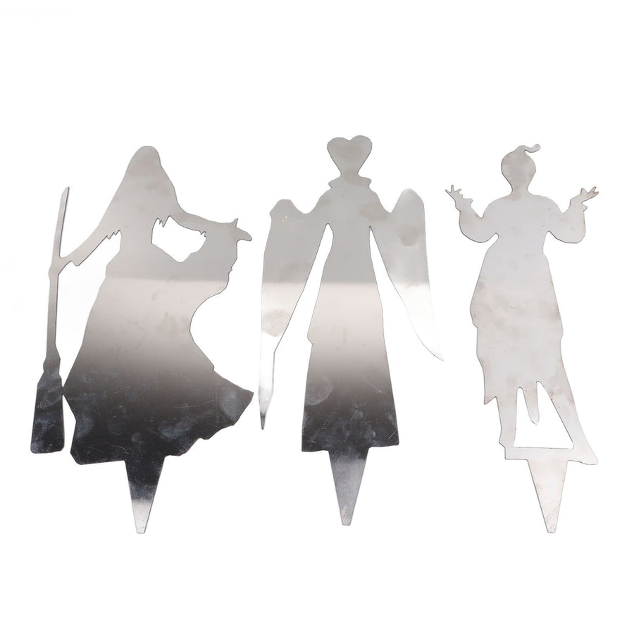 3Pcs Halloween Silhouette Yard Signs Iron Metal Witch Halloween Decorations Outdoor for Party Festivals Home