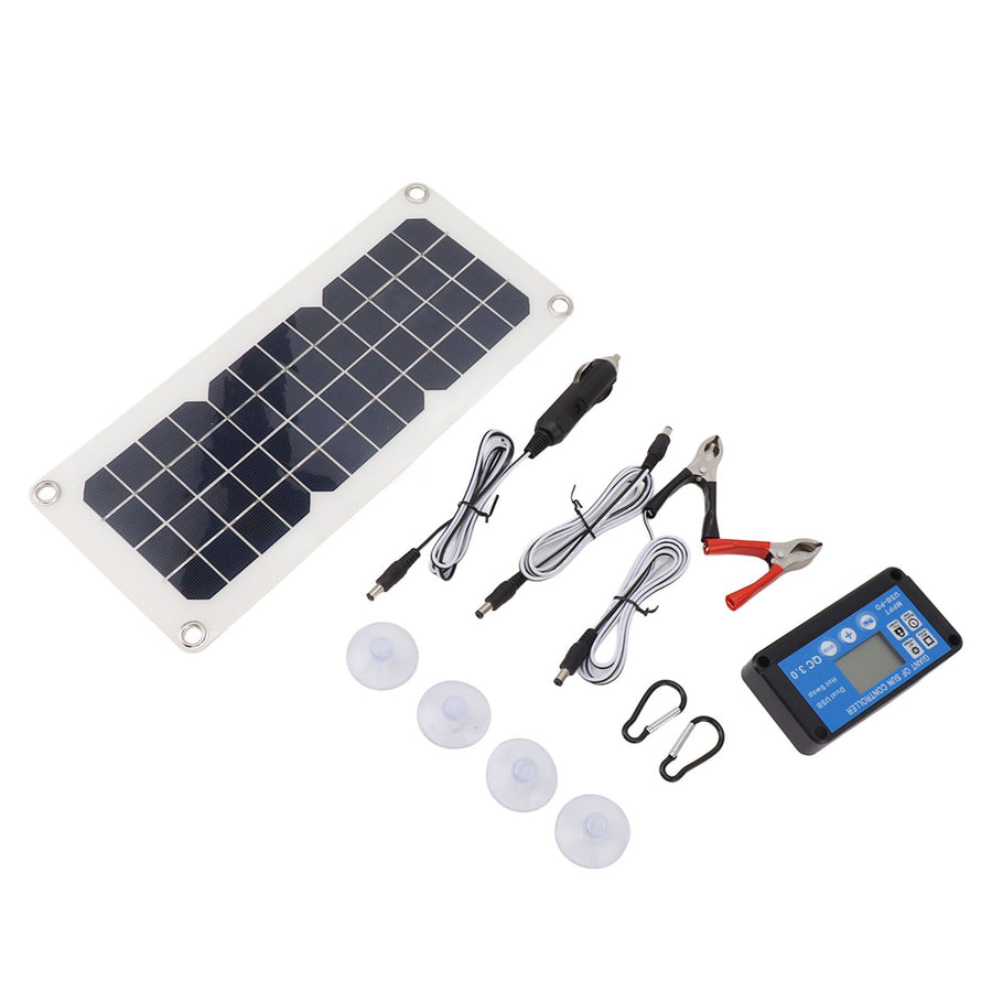 Solar Panel Kit 30W Solar Panel 18V 5V USB Dual Output 12V 24V Controller Set for Outdoor Camping Vehicles