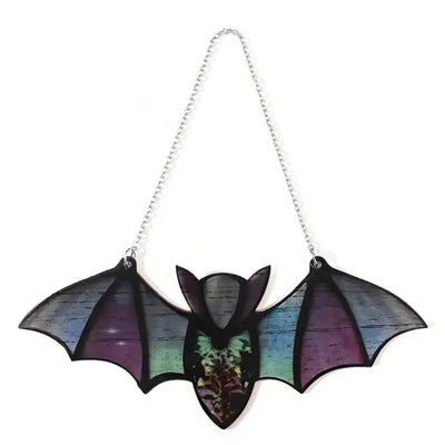 Halloween Hanging Bats Simulation Innovative Colorful Halloween Bat Decoration for Window Wall Home Decor Green