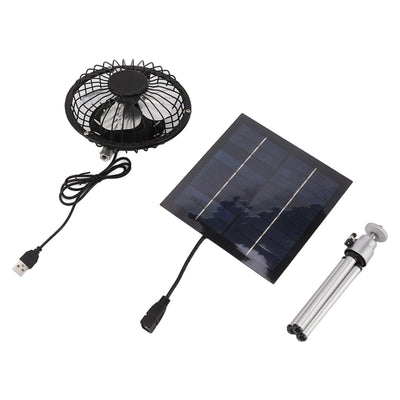 20W Solar Panel Fan Portable Solar Panel Powered USB Fan with Bracket for Camping Fishing Travel