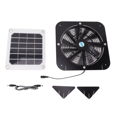 Solar Exhaust Fan 100W Solar Panel with 13.5inch Fan Waterproof Solar Panel Cooling Fan Ventilation Fan for Pet House