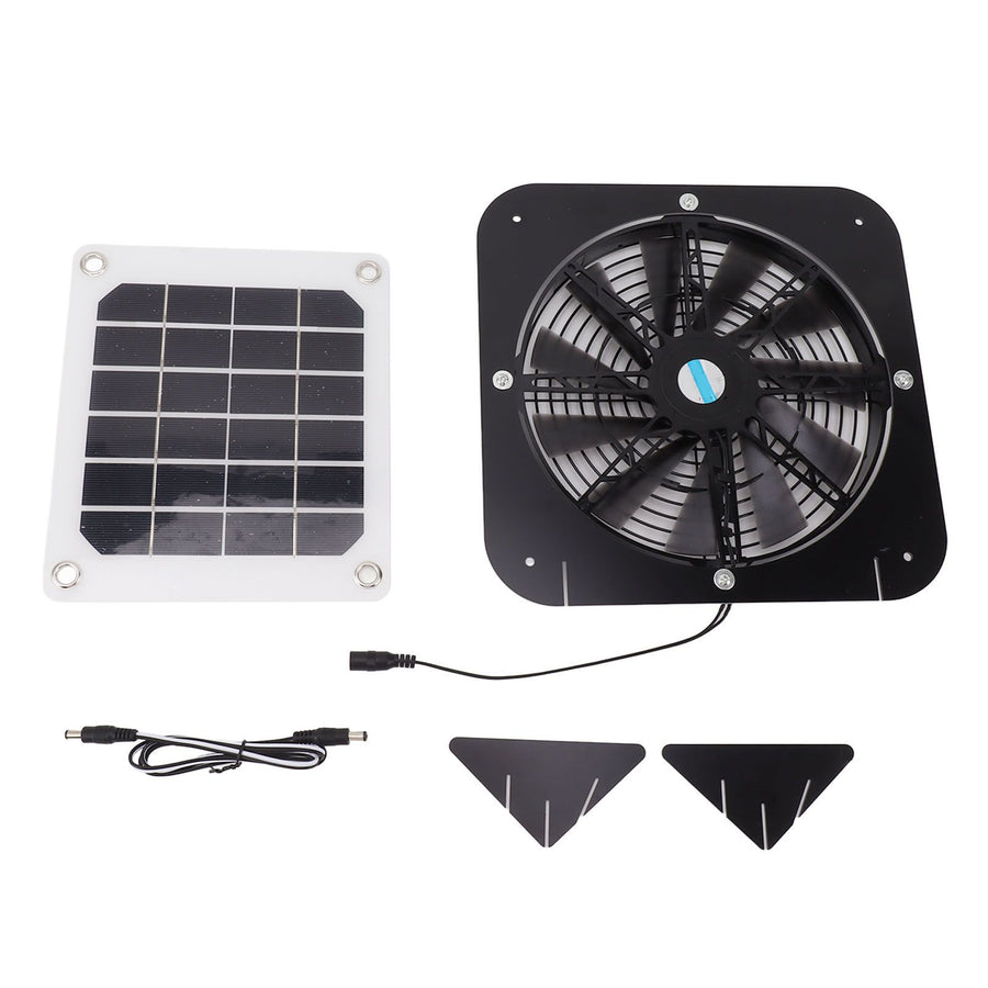 Solar Exhaust Fan 100W Solar Panel with 13.5inch Fan Waterproof Solar Panel Cooling Fan Ventilation Fan for Pet House