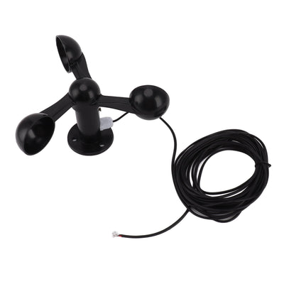 Anemometer Sensor Wind Speeds Cup with 8M Waterproof Cable 4cm Mounting Hole Anti Interference 3 Cups Wind Speed Detector for Outdoor 0‑3.8v