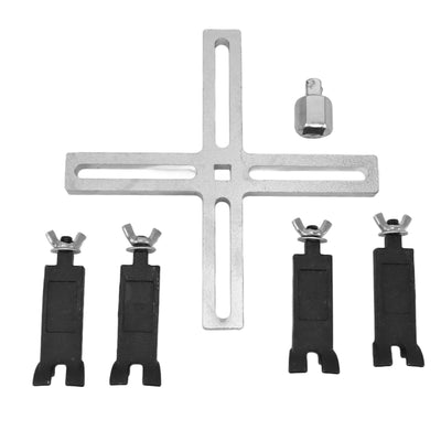 4 Jaws Adjustable Fuel Pump Removal Tool Fuel Pump Lock Ring Tool Fuel Tank Lid Cover Remove Spanner with Adapter