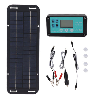 20W Solar Panel Black Solar Cell with Waterproof MPPT Controller for RV Home Vehicle Travel Camping