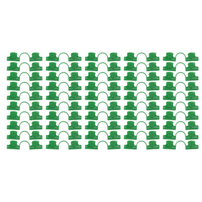50Pcs Greenhouse Clamp PE Plastic 2 Head Plant Film Clamp Soil Sheet Clip for Horticulture 8mm / 0.31in