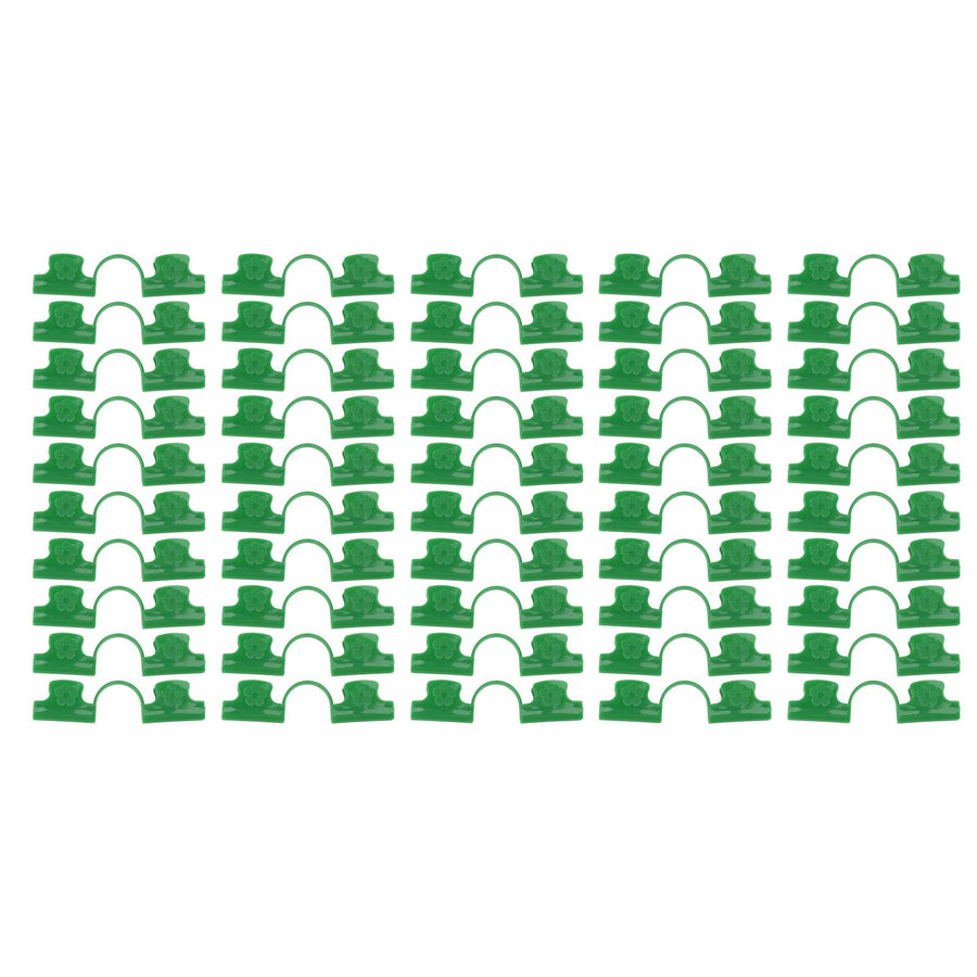 50Pcs Greenhouse Clamp PE Plastic 2 Head Plant Film Clamp Soil Sheet Clip for Horticulture 8mm / 0.31in