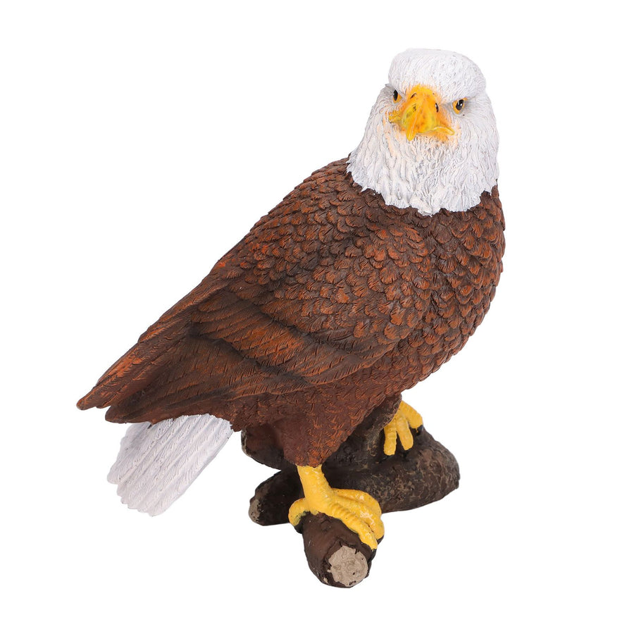 Bald Eagle Statue Head Turn Style Rich Details Stable Durable Resin Patriotic Eagle Figurine for Office Family Cafe