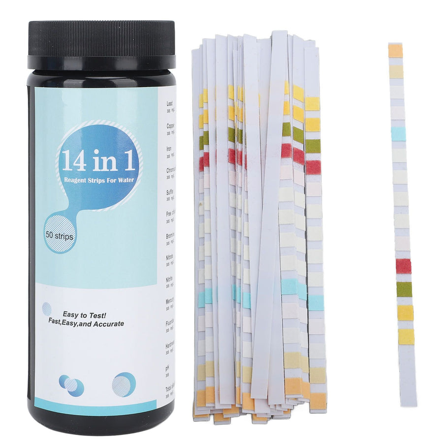50 Strips PH Test Strips 14 in 1 Alkalinity Hardness PH Testing Paper for Swimming Pool Drinking Water Spa