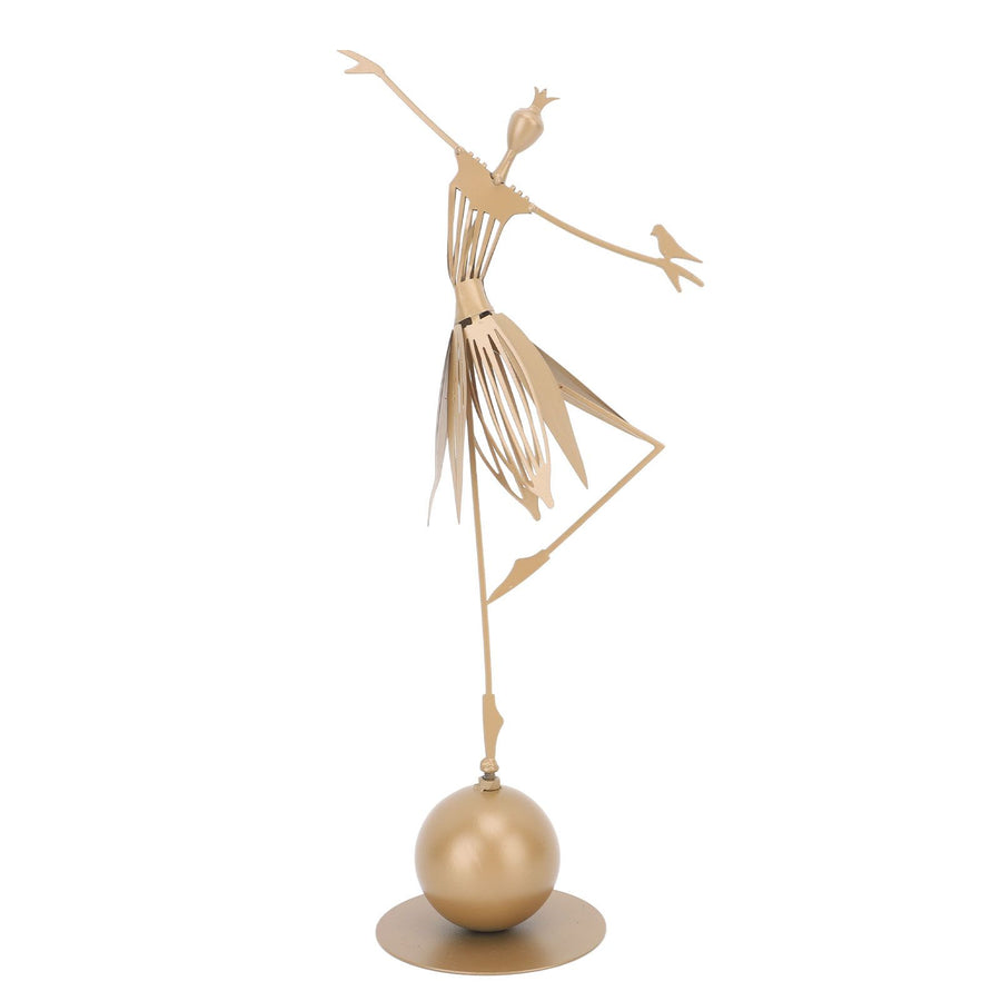 Dancing Girl Statue Metal Outdoor Sculpture Garden Decoration for Lawn Bookshelf Terrace