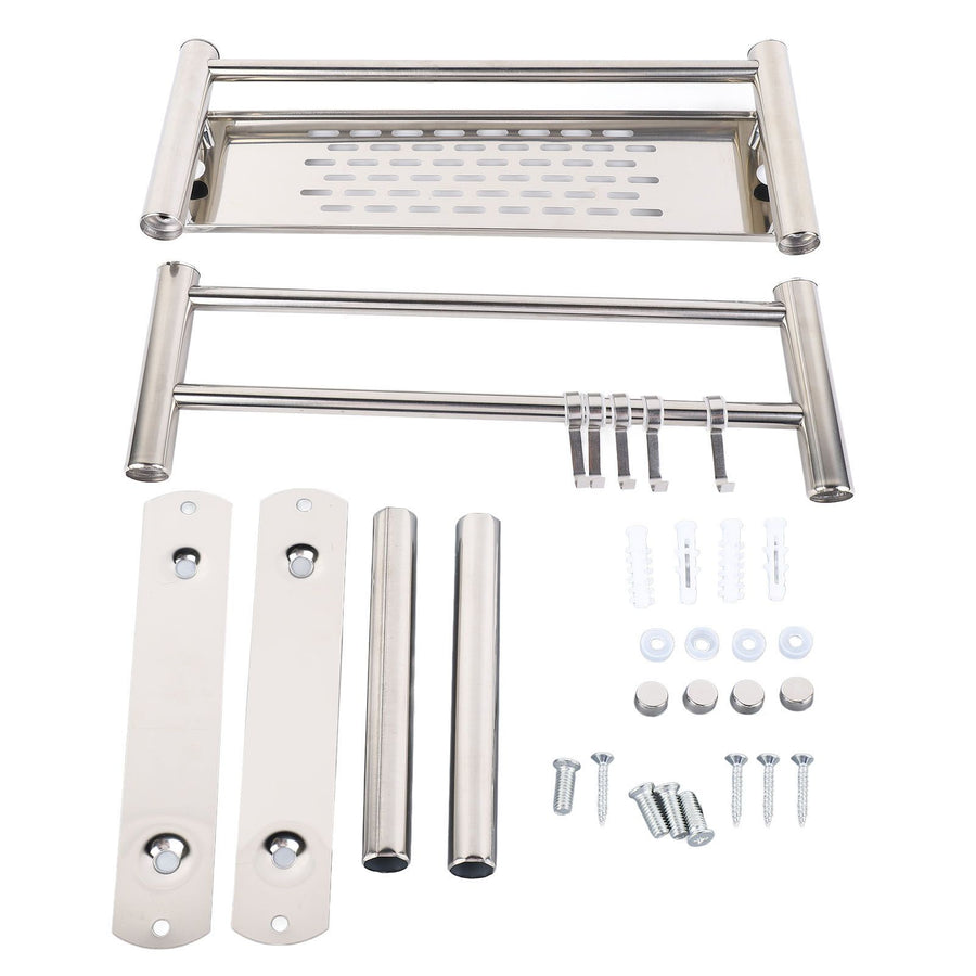Bathroom Floating Shelves Stainless Steel Thicken Single Layer 40cm Shower Towel Rack for Towel Bath Products