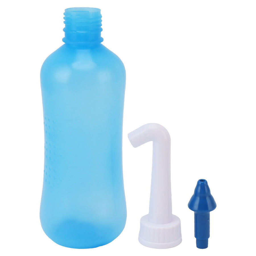 Nasal Irrigation Manual Sinus Rinse Bottle Pressure Nose Wash Cleaner for Children Adults Kids 310ml+ Single Hole Head